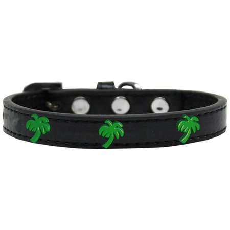 PET PAL Green Palm Tree Widget Dog CollarBlack Size 14 PE829504